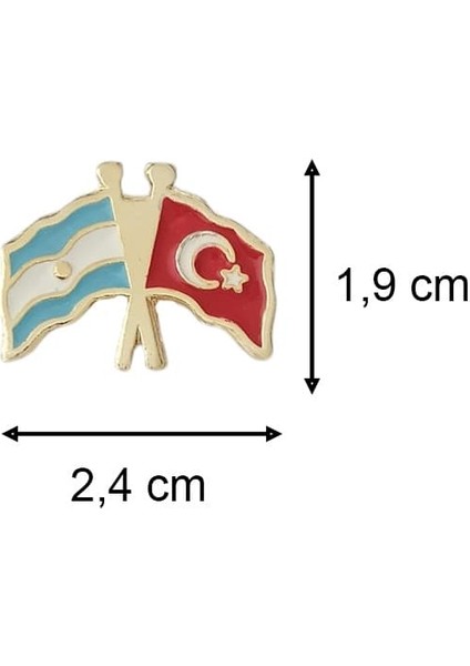 Arjantin Türkiye Bayrak Metal Yaka Rozeti 1 Adet fiyatları