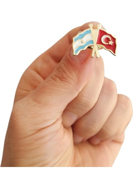 Arjantin Türkiye Bayrak Metal Yaka Rozeti 1 Adet fırsatları