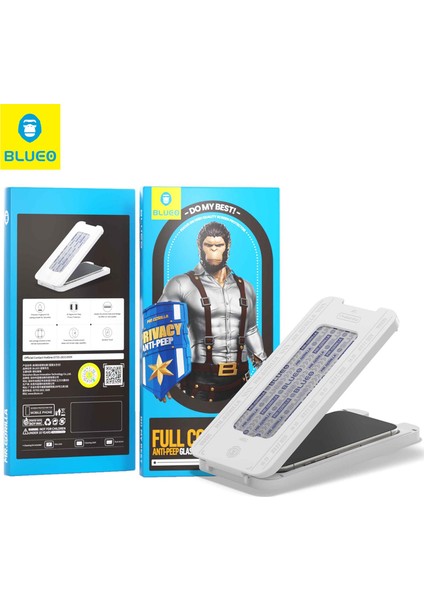 Anti-Peep Privacy iPhone 16 Uyumlu Göz Yormayan Uygulama Aparatlı Hayalet Cam Ekran Koruyucu