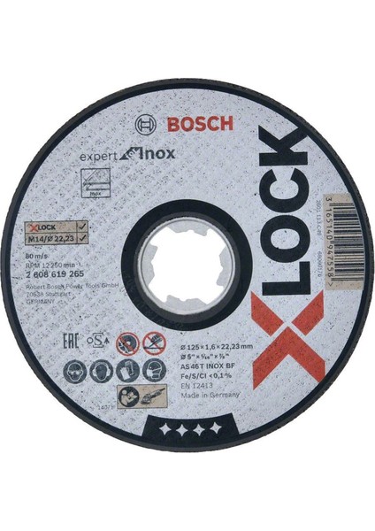 - X-Lock - 125*1,6 mm Expert Serisi Düz Metal Kesme Diski (Taş)