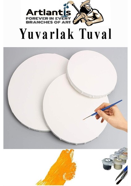 Kare Yuvarlak ve Altıgen Tuval 30 cm 6 Renk 140 ml Akrilik Boya Şövale 1 Paket 30X30 cm Arkadan Zımbalı Astarlı Resim