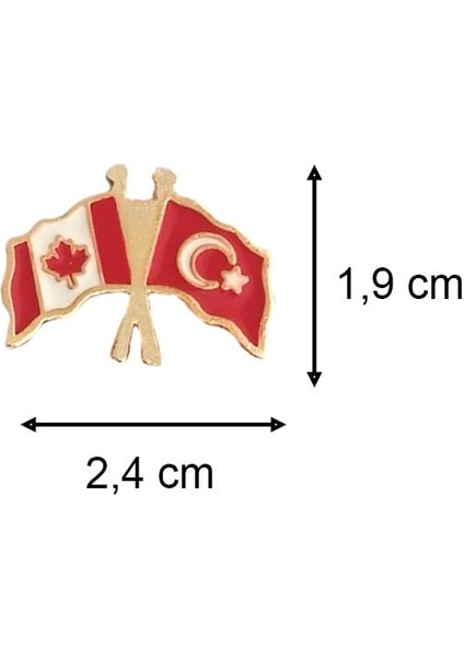 Dalgalı Kanada ve Türkiye Bayrak Metal Yaka Rozeti 1 Adet fiyatları