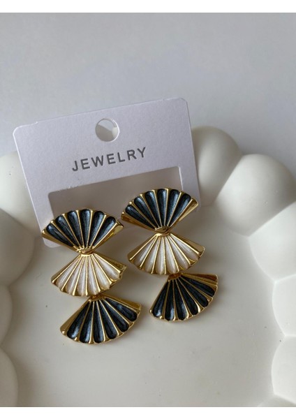 Siyah Yelpaze Model Sallantılı Küpe fiyatları