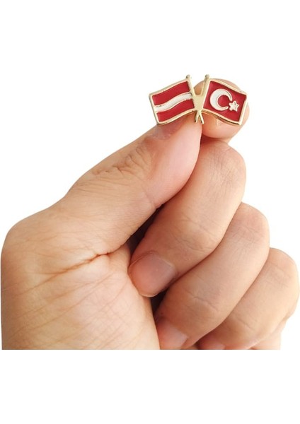 Avusturya ve Türkiye Bayrak Metal Yaka Rozeti 1 Adet fırsatları