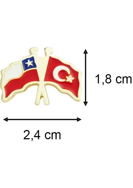 Şili ve Türkiye Bayrak Metal Yaka Rozeti 1 Adet fiyatları