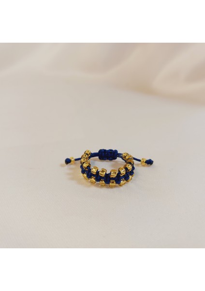 Fenerbahçe Sarı Lacivert Kum Boncuk Makrome El Yapımı Ayarlanabilir Unisex Taraftar Yüzük, Makrome Yüzük, Ip Yüzük, Maç Aksesuarı, Taraftar Hediyesi, Asansörlü Fenerbahçe Yüzük