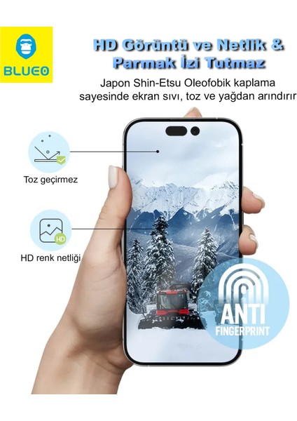Anti-Peep Privacy iPhone 15 Pro Uyumlu Göz Yormayan Uygulama Aparatlı Hayalet Cam Ekran Koruyucu
