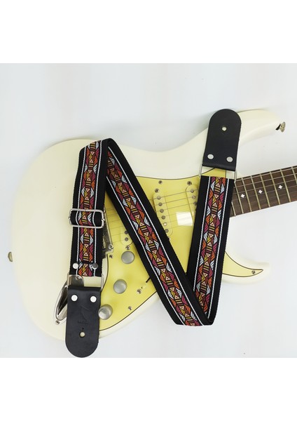 Deri Uçlu Gitar Askısı (Tüm Gitarlarla Uyumludur) Gitar Kayışı Guıtar Strap - Marıssa modelleri