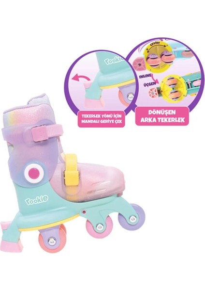 Rookie Ayarlanabilir Dönüşen Tekerlekli 2 In 1 Twisty Paten - Pembe