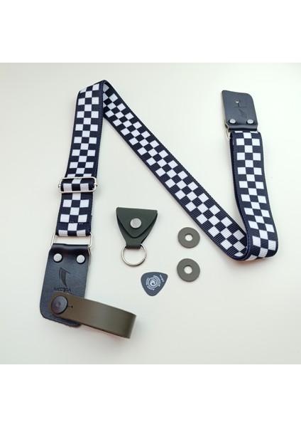 Gitar ve Ukulele Askısı, Guıtar Strap, Bağlantı Ipi ve Pena Hediyeli - Damas modelleri