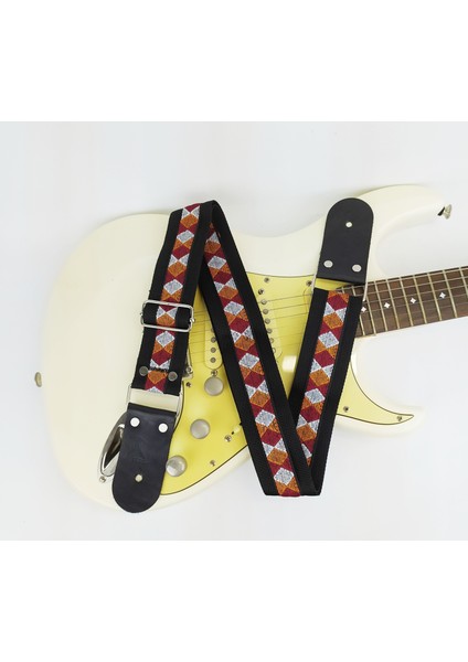 Deri Uçlu Gitar Askısı (Tüm Gitarlarla Uyumludur) Gitar Kayışı Guıtar Strap - Alexıs