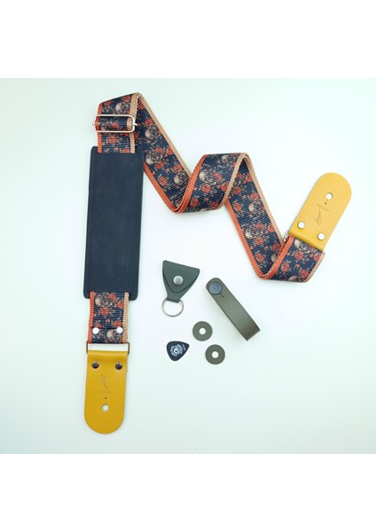 Elektro Gitar Askısı, Strap Lock, Pena Kılıfı, Kafa Bağlantı Aparatı - Skulls&roses Sr