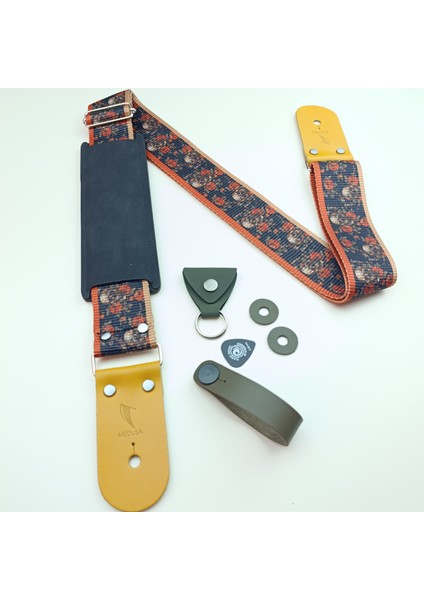 Elektro Gitar Askısı, Strap Lock, Pena Kılıfı, Kafa Bağlantı Aparatı - Skulls&roses Sr