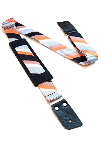 Omuz Yastıklı Gitar ve Ukulele Askısı Ahşap Pena ve Pena Kılıfı Hediyeli Guıtar Strap - Cross Lınes