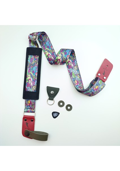 Elektrogitar Askısı Strap Lock Askı Kiliti Ahşap Pena ve Pena Kılıfı Hediyeli - Carnaval Sr