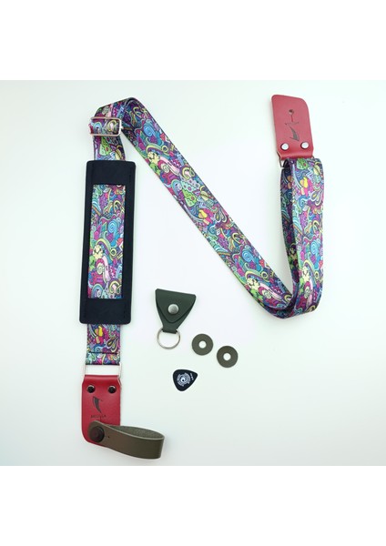 Elektrogitar Askısı Strap Lock Askı Kiliti Ahşap Pena ve Pena Kılıfı Hediyeli - Carnaval Sr