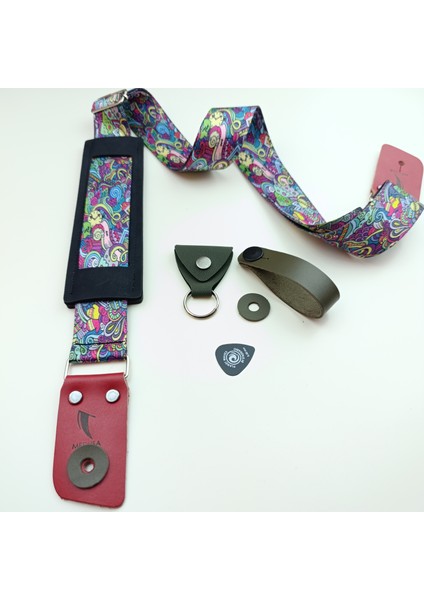 Elektrogitar Askısı Strap Lock Askı Kiliti Ahşap Pena ve Pena Kılıfı Hediyeli - Carnaval Sr
