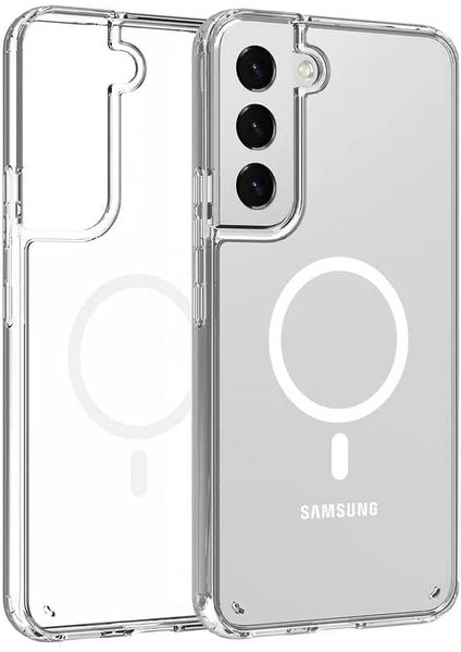 Samsung Galaxy S22 Ile Uyumlu Kılıf Şeffaf, Wireless Magsafe ile Uyumlu Silikon Kapak Samsung Galaxy S22 ile Uyumlu Kılıf, Şeffaf