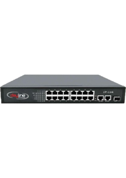 -DL-3316PF Uyumlu 16 Port Poe Switch Siyah