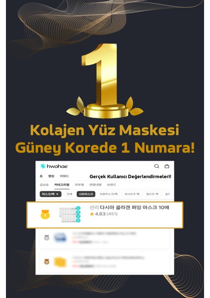 Kolajen ve Aljinik Asit Etkisi ile Yaşlılık Karşıtı Kolajenli Kore Kağıt Yüz Maskesi