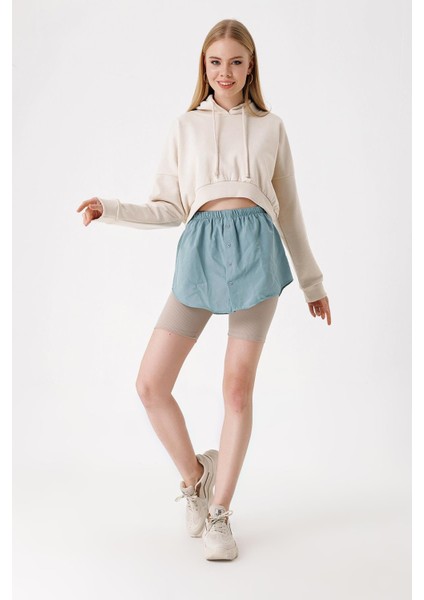 Sweatshirt ve Kazak Altı Gömlek Etek - Su Yeşili