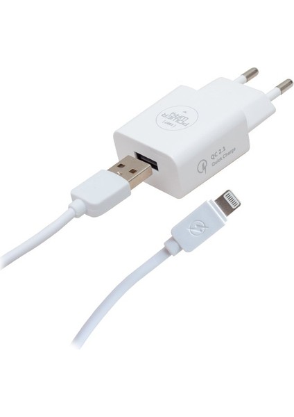 5 Volt 2100 Ma Hızlı Şarj Başlık Adaptörü + IPHONE Kablo Dahil (5024)