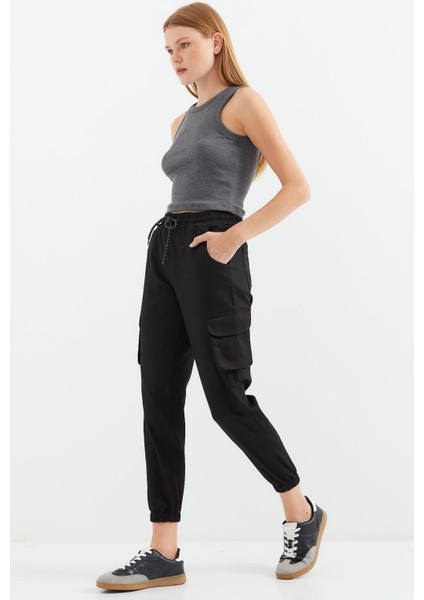 Kargo Cepli Jogger Pantolon - Siyah