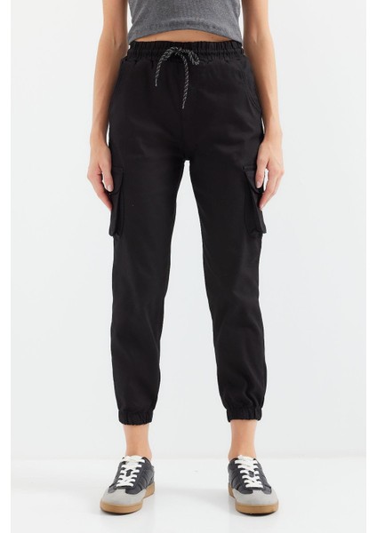 Kargo Cepli Jogger Pantolon - Siyah