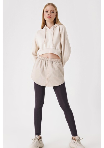 Sweatshirt ve Kazak Altı Gömlek Etek - Krem