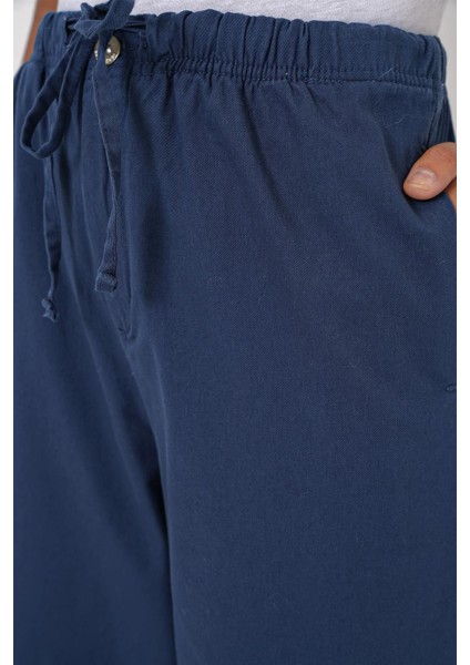 Kadın Bol Paça Yüksek Bel Pantolon - Indigo
