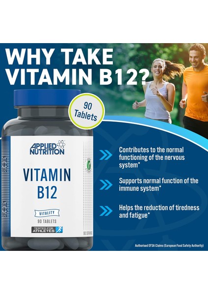 Vitamin B12 Immune System Support & Reduction Of Tiredness And Fatigue 90 Tablets