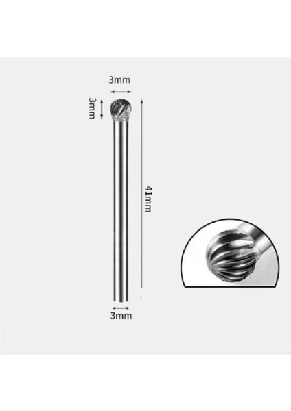 Yoğun Karbür Çelik Tungsten 3mm Cnc Router Dremel Vb. Gravür Makinesi Için Top Carbide Uç