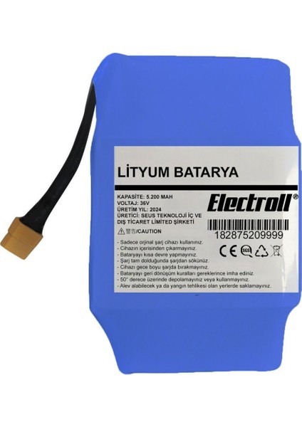 36V 5.200MAH (Yüksek Kapasite) Hoverboard Bataryası
