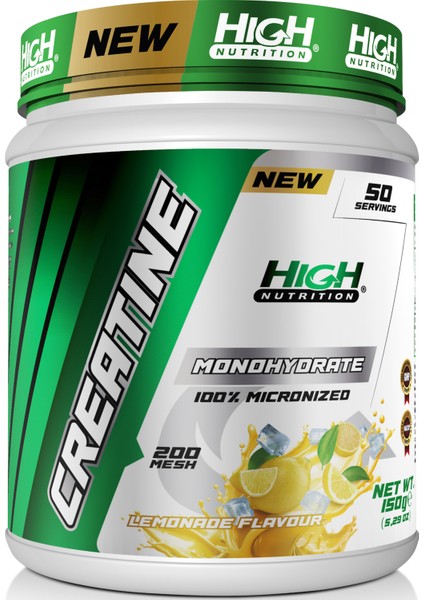Micronized Creatine Monohydrate 150 gr 50 Servis Kreatine Limon Aromalı