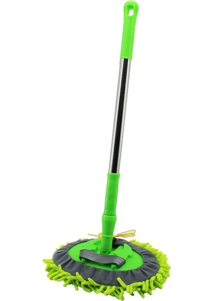 25CM - Oval Makarna Mop Renkli Mikrofiber 180° Hareketli - Uzayan Metal Saplı= 54--90CM (4887)