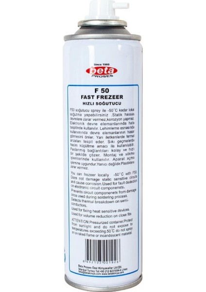 Soğutucu Sprey Beta F-50 Fast Frezeer 200 ml Kt-50 (4887)