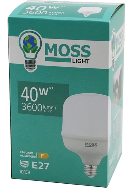 40W Torch LED Ampul Plastik E27 3600LUMEN L175° 5000 Saat Ömür IP20 185-265V Ac MS-3098 (4887)