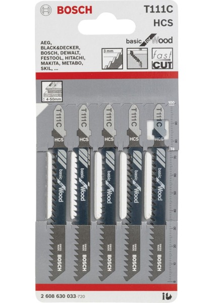 T 111 C Basic For Wood 5'li Dekupaj Testeresi Bıçağı