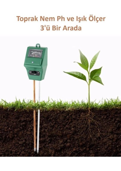 Toprak Nem Ph Metre Ölçer Işık Ölçer Toprak Ph Düzenleyici - Işık Ölçüm Cihazları
