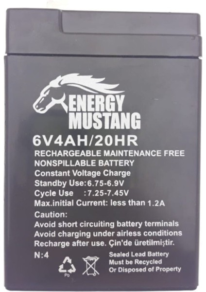 6 Volt 4 Amper Bakımsız Kuru Akü 6V 4 Ah