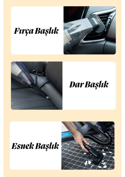 Araç Süpürgesi ve Araç Lastik Şişirme Pompası - Hava Kompresörü - Dijital Ekranlı - Şarjlı (Taşıma Çantası Hediyeli) modelleri