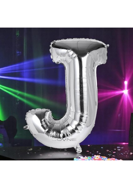 Yüksek Kalite 1 Metre Gümüş J Harf Balon Gümüş J Harfi Folyo Balon Helyum Gazına Uçan Balona Uygun
