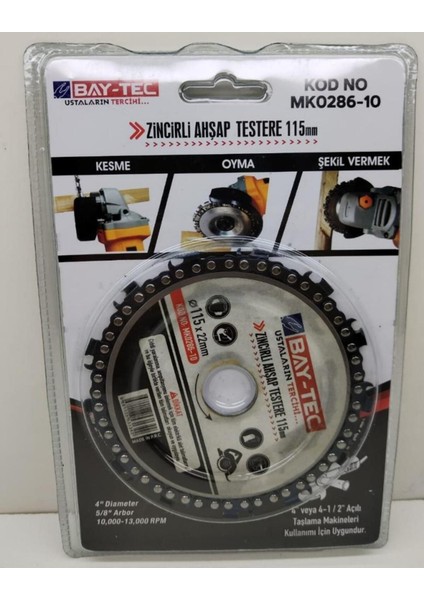 Bay-Tec Zincirli Ahşap Testere 115 mm MK0286-10