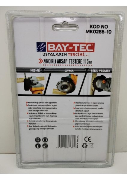 Bay-Tec Zincirli Ahşap Testere 115 mm MK0286-10 fiyatları