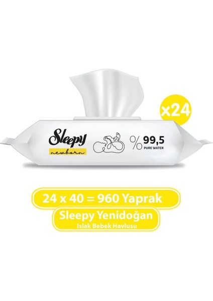 Yenidoğan Islak Bebek Havlusu 24 x 40 Lı 960 Yaprak