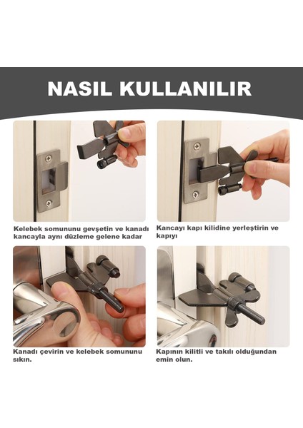 Taşınabilir Güvenlik Kilidi, Seyahat Güvenlik Kiliti, Kapı Durdurucu, Seyahat Güvenlik Ürünü, Kilit