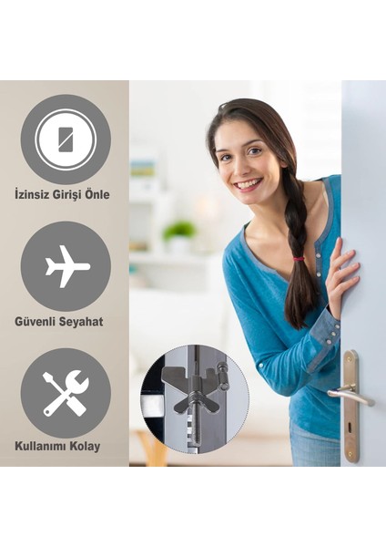 Taşınabilir Güvenlik Kilidi, Seyahat Güvenlik Kiliti, Kapı Durdurucu, Seyahat Güvenlik Ürünü, Kilit