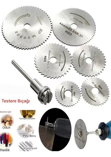 Ahşap Alüminyum Plastik Tahta Kesme Dremel Gravür Oyma Şekil Verme 6 Parça Uç Mini Testere Bıçak