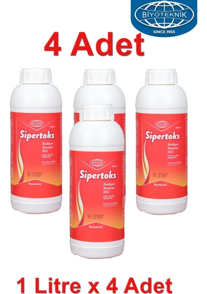 4 Adet Sipertoks Bit Pire Kene 1 Litre Çözelti Koyun Keçi Oğlak Kuzu Dana Inek Sığır Ahır Kullanmı