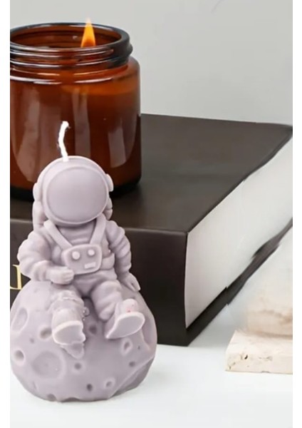 Doğal Soya Mum Ay Üstünde Oturan Astronot Kokulu Mum